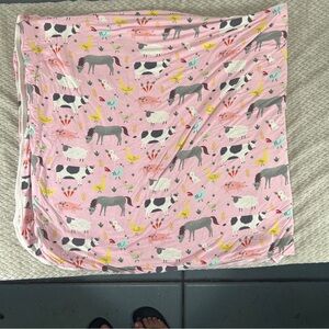 Little Sleepies Pink Farm Fam Large Cloud Blanket LS9